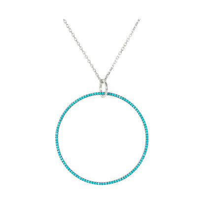 80cm Long Necklace With XL Turquoise Circle - 'Ibiza Vibes' Collection