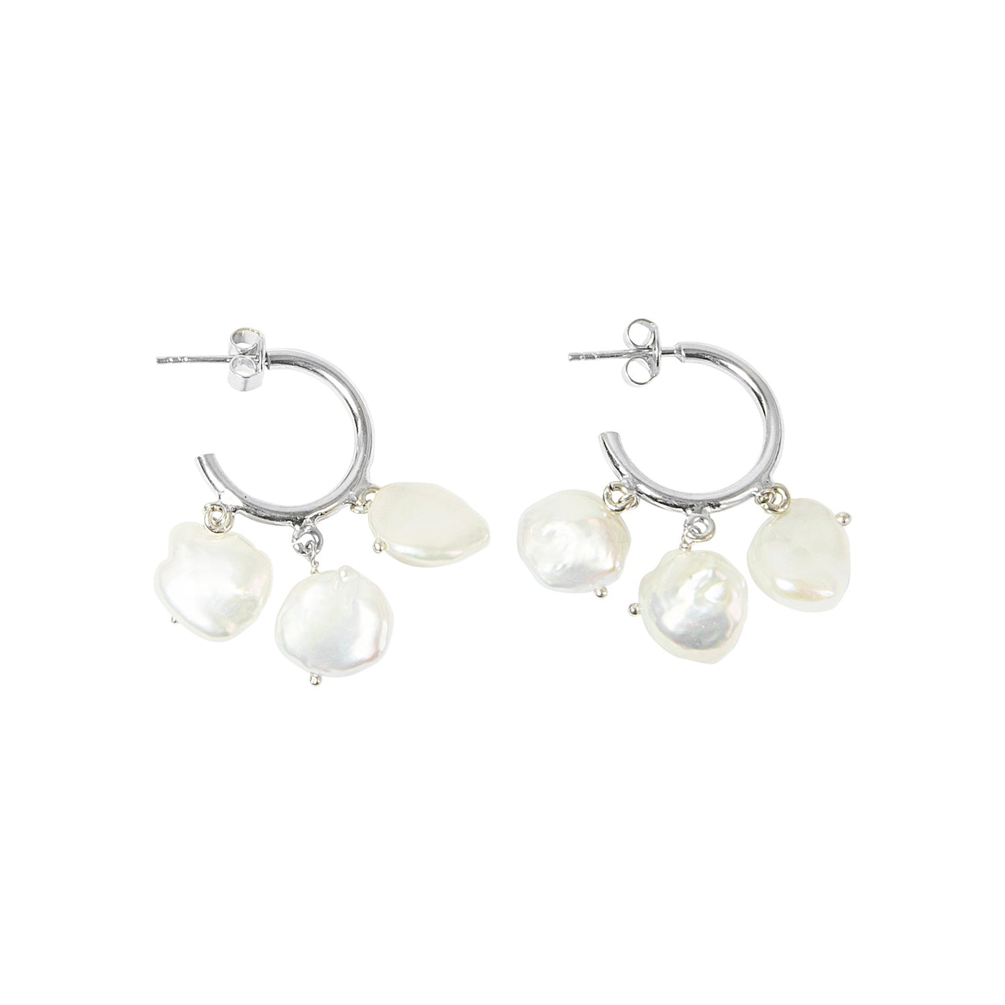 Polished Baroque Pearl Small Hoops