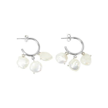 Polished Baroque Pearl Small Hoops