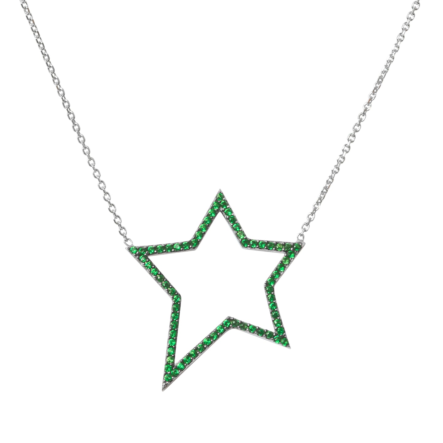 Star Necklace With Black Crystals