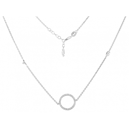 Long Mayfair Necklace with Small "Circle of Life" and 3.5mm Crystals