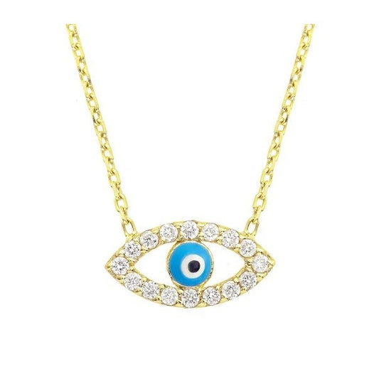 Mallorca Evil Eye Necklace - Diamond & 18ct White Gold - 18ct Yellow Gold - 18ct Rose Gold