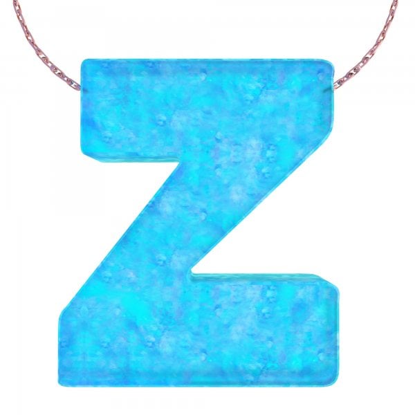 Alphabet Z Letter - Opal Necklace