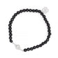 Black Onyx Beaded Bracelet With Mini Crystal Eye Charm