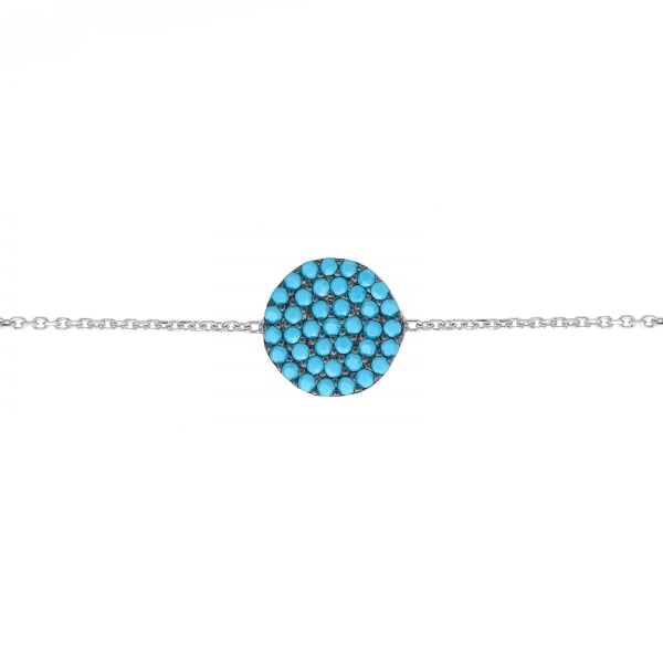 Turquoise Maxi Size Pave Disk Bracelet - 'Ibiza Vibes' Collection