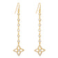 Quatrefoil flower crystal drop earrings - Luxury Gift Box