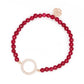 Garnet Beaded Bracelet with Crystal Circle of Life® Charm
