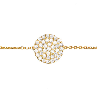 Medium Pave Disk Bracelet - Bridesmaid Gift