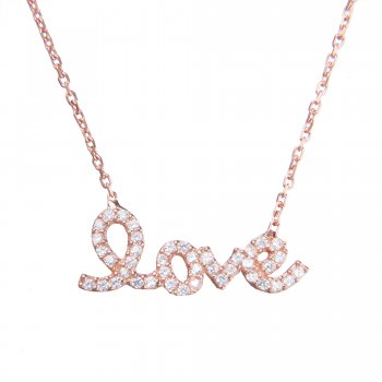 Crystal 'love' Script Necklace