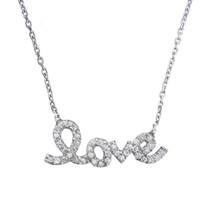 Crystal 'love' Script Necklace