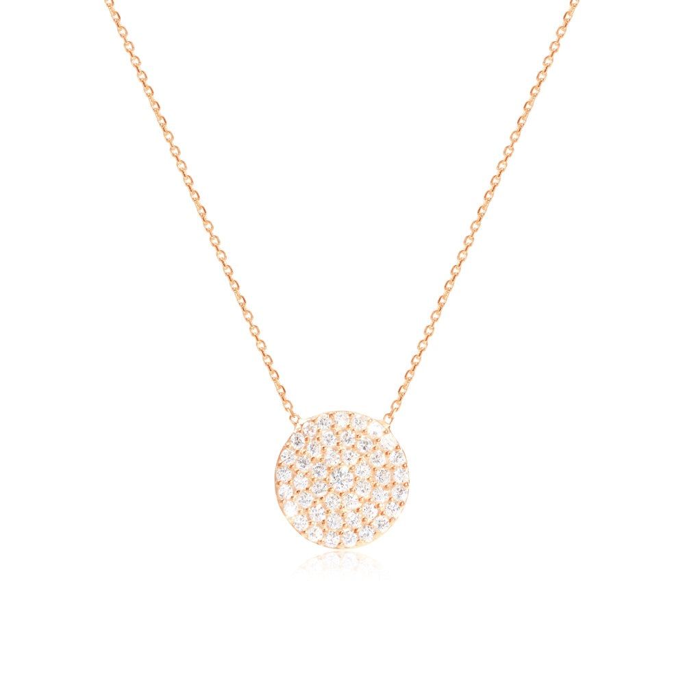 Pavé Disc Necklace - 13mm Diameter - Maxi Size - Available in-store At Fenwick of Bond Street (Until Stock Lasts)