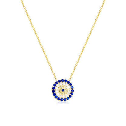 Evil Eye Necklace - 10mm Diam Midi Size