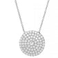 Large Clear Crystals Pavé Disc Necklace