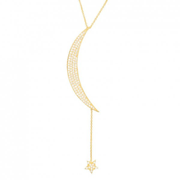 Moon and Star Necklace As Seen in Sex and the City 2 on Sarah Jessica Parker (Carrie Bradshaw)