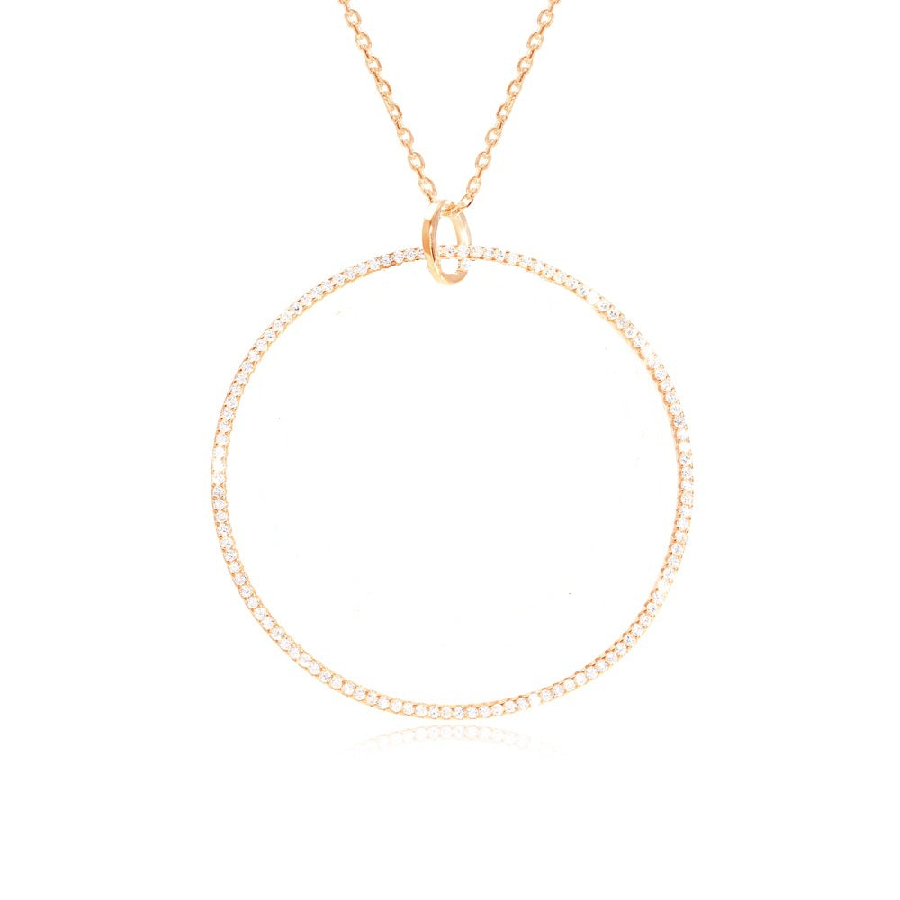 80cm Long Necklace with a XL Circle (Circle diam 40mm)