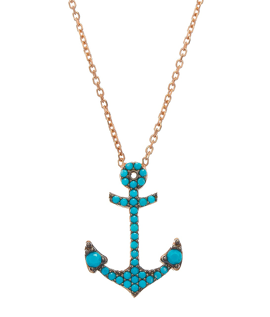 Turquoise Anchor Necklace - 'Ibiza Vibes' Collection