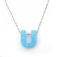Alphabet U Letter - Opal Necklace