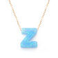 Alphabet Z Letter - Opal Necklace