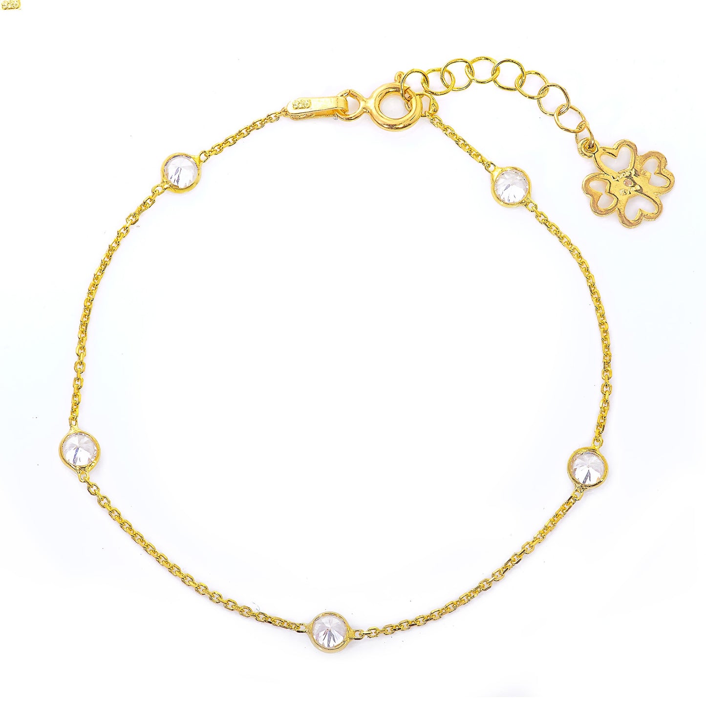 Mayfair Bracelet with 3.5mm Small Crystals on a Single Chain - Exclusive to Fenwick of Bond Street