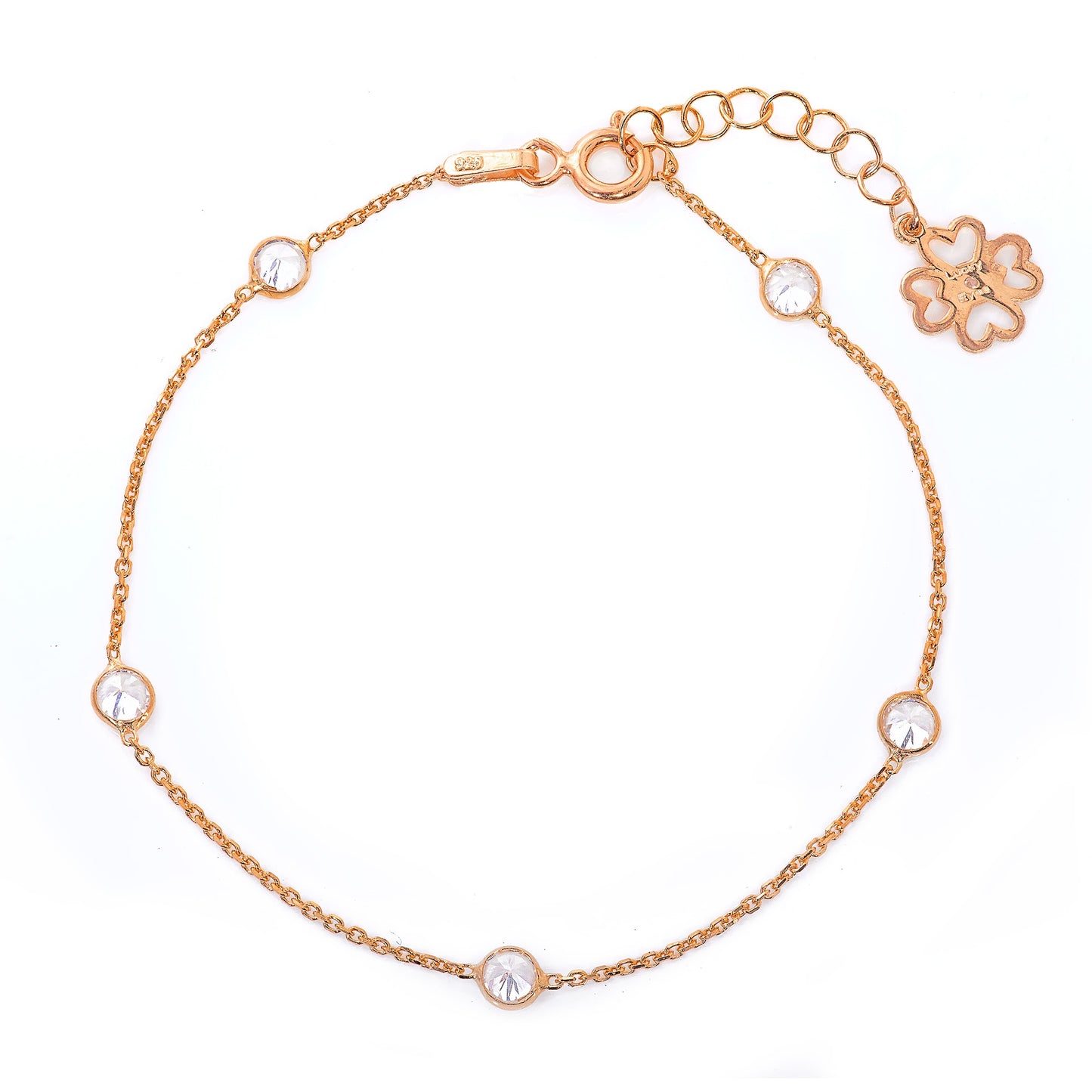 Mayfair Bracelet with 3.5mm Small Crystals on a Single Chain - Exclusive to Fenwick of Bond Street