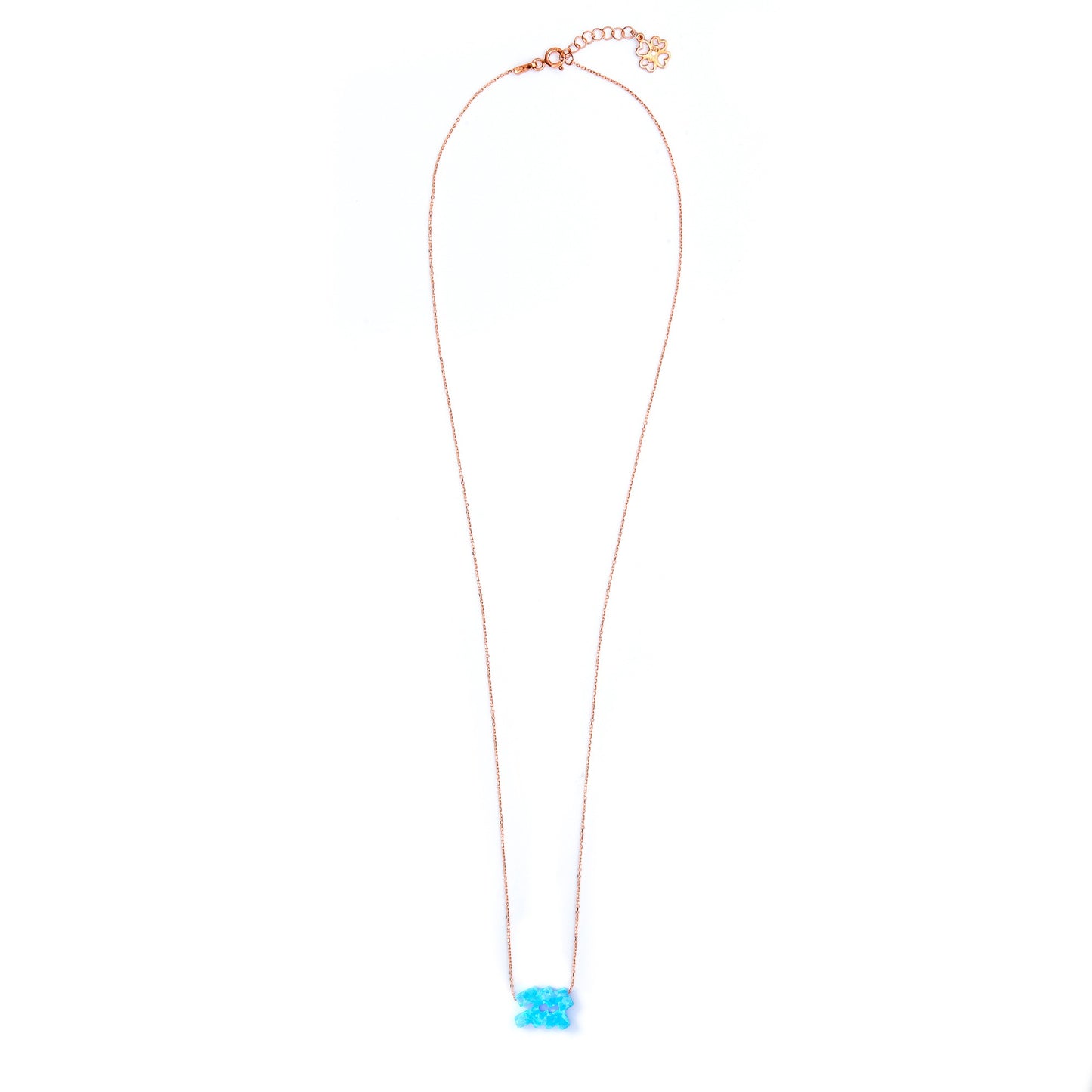 Aquarius Opal Zodiac Necklace - 20'' - Rose Gold only