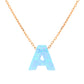 Alphabet A Letter - Opal Necklace