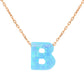Alphabet B Letter - Opal Necklace