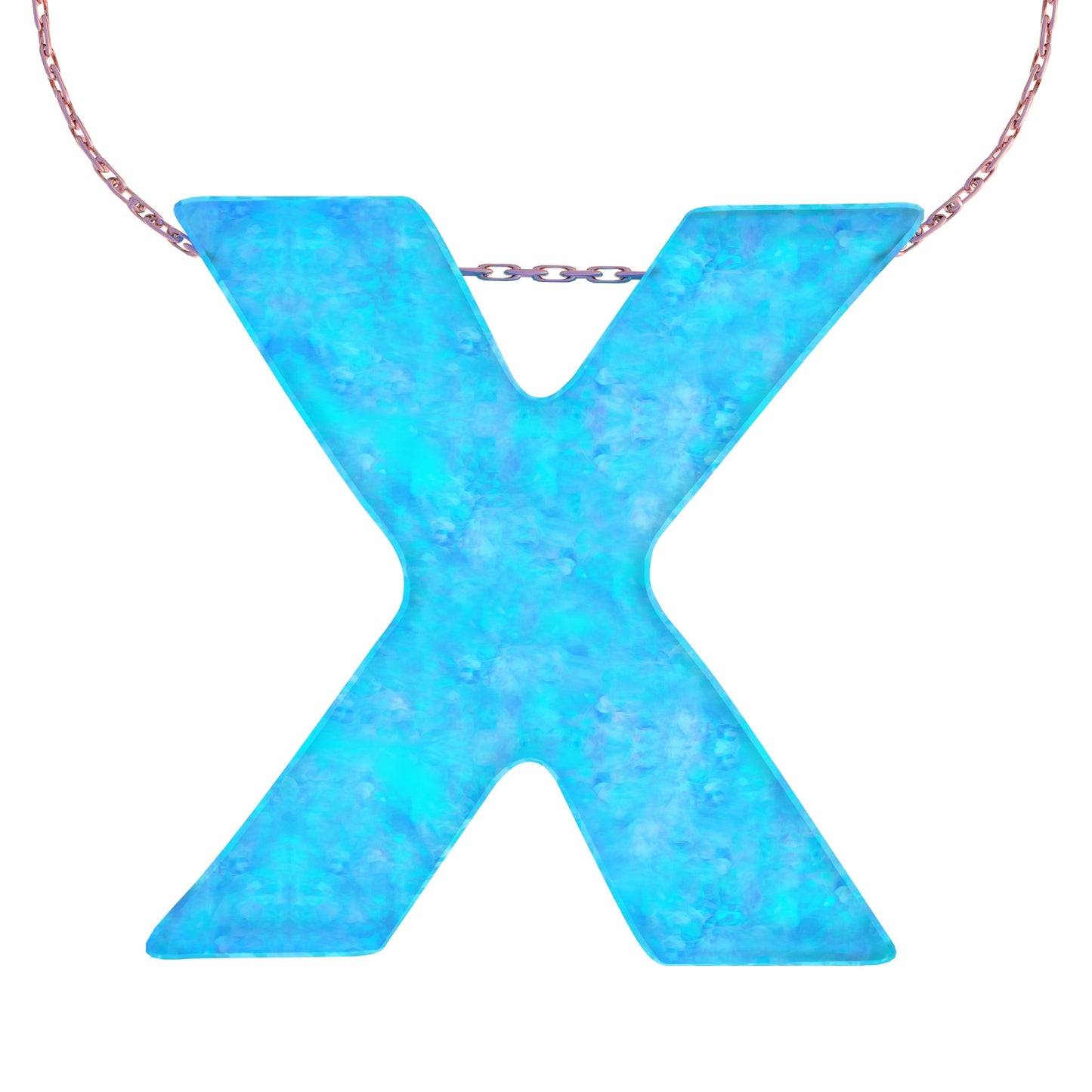 Alphabet X Letter - Opal Necklace